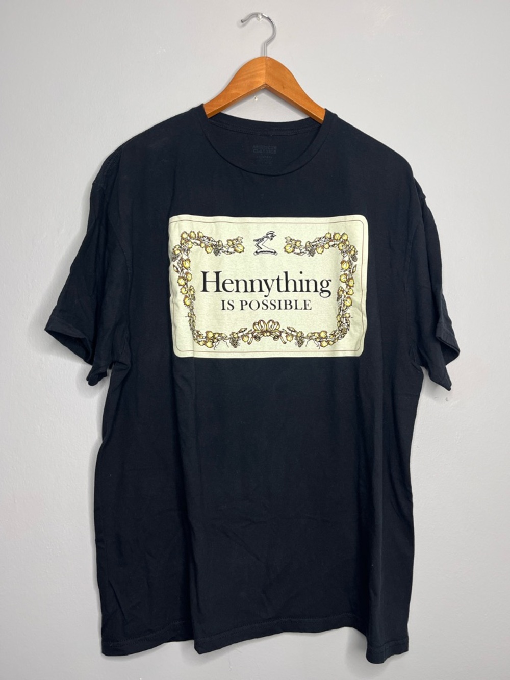 Hennything is Possible Black Graphic Crew Neck Tee Shirt